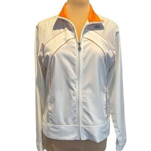 Nike white orange zip front lightweight jacket Large